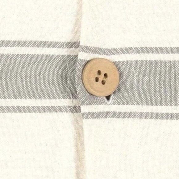 NEW SET OF 2 TWO Grey Striped Cottagecore Country Farmhouse House Throw Pillows - Picture 4 of 9